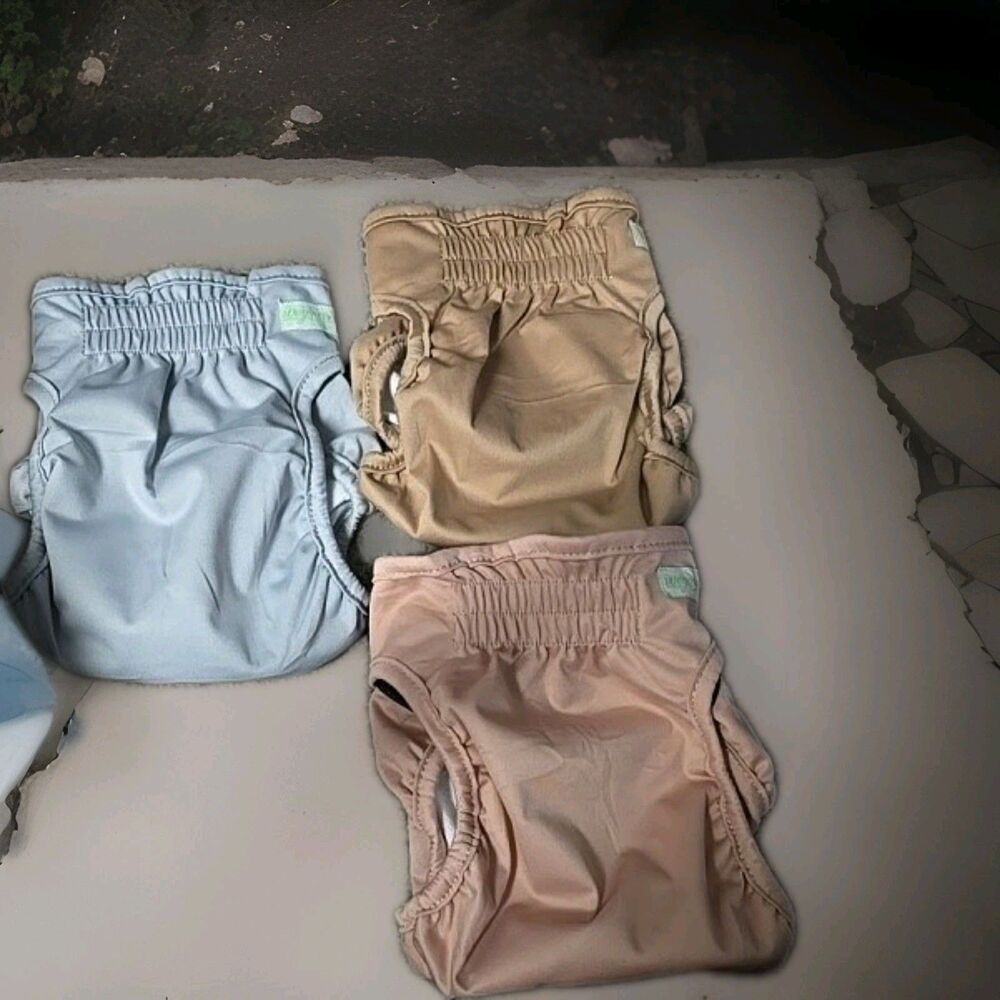 Wegreeco Lot of 3 Reusable Cloth Diaper Covers Pink Tan Blue